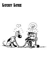 coloriage joe dalton enchaine a rantanplan